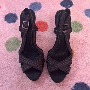 Banana Republic Black Cross-Strap High Heel Sandals